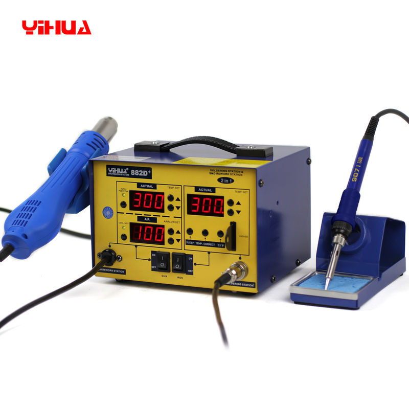 YIHUA 882D+ Lead Free 2 In 1 Soldering Station / Rework Station 720W
