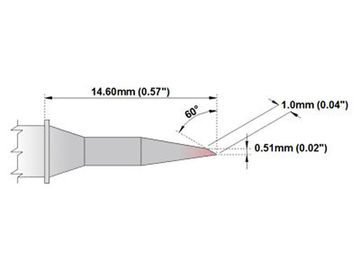 STTC-146 Solder Rework Station OKI Solder Iron Tip Long Reach Bevel 60°
