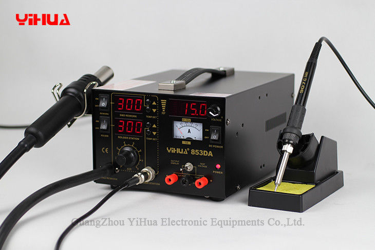 4 Nozzles Electronic Mobile Phone Rework Station With DC Power Supply YIHUA 853DA